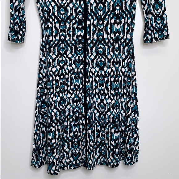 TART • Ikat Black Teal Modal Jersey Stretch Dress - Picture 3 of 8